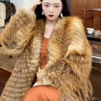 LHMknk1画报夫人高级一等品红狐狐狸毛皮草外套