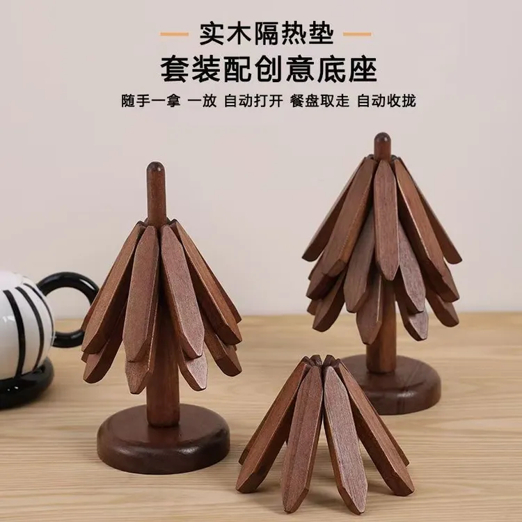 隔热垫耐高温高级感桌垫一棵树实木餐垫锅垫杯垫家用防烫垫砂锅垫