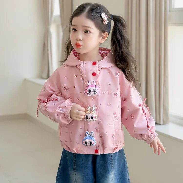 女童拉布布冲锋衣儿童洋气时髦卡通外套小女孩宝宝秋装夹克2025新