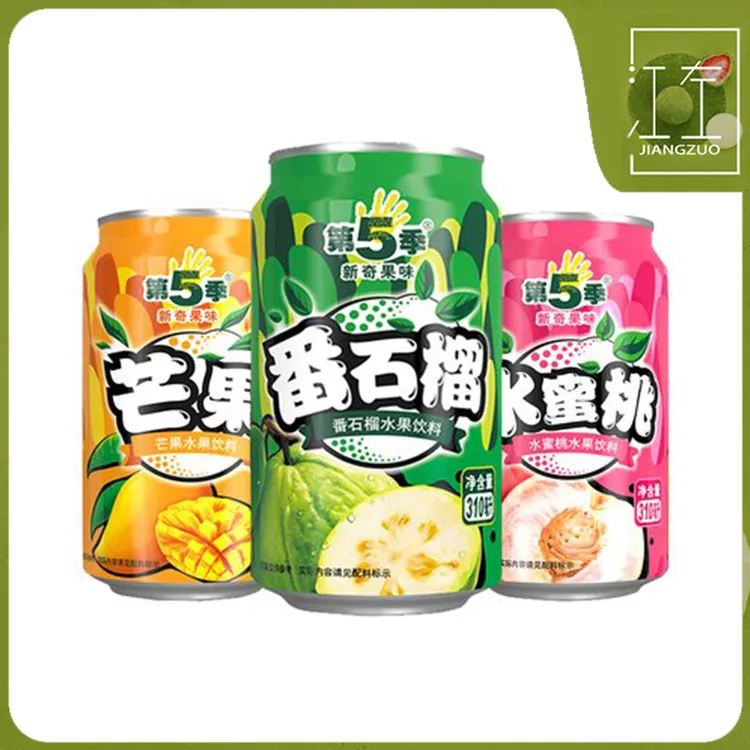 健力宝第五季果汁饮料310ml*12罐番石榴味水蜜桃味芒果味易拉罐装
