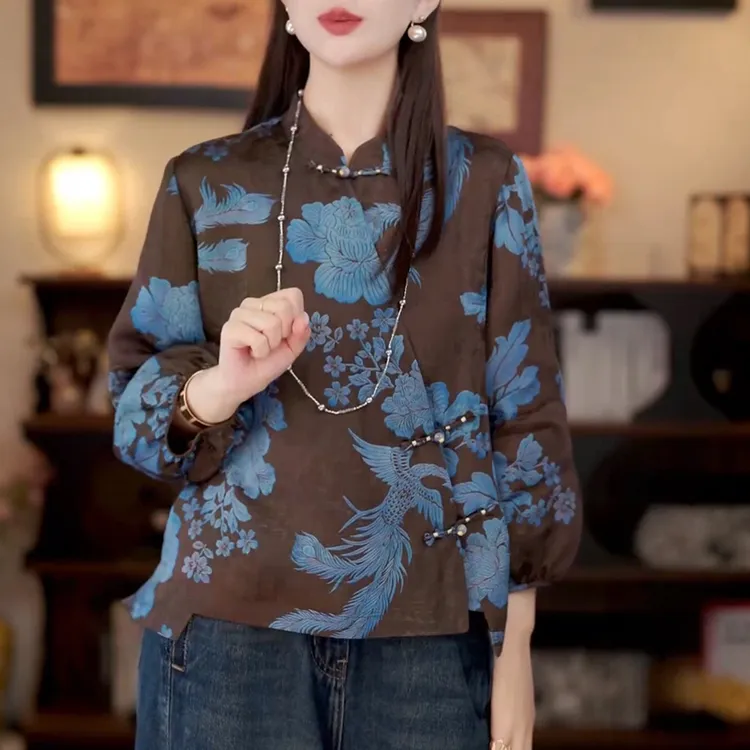 2025秋季新款新中式国风百搭洋气气质显瘦上衣设计感小众潮流女士