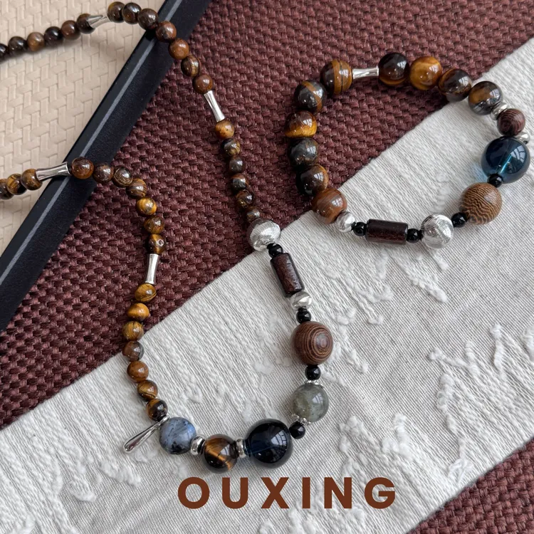 钛钢木质项链 [山川集]复古小众个性百搭气质手工设计感锁骨链