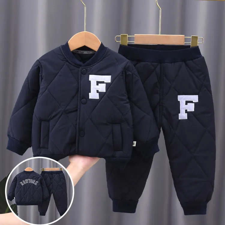 童装男童棉服套装2025新款帅气宝宝冬季轻薄秋冬装儿童冬款两件套