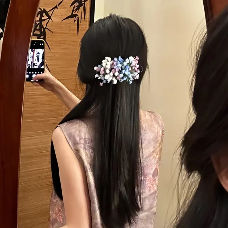 永生花神仙姐姐刘亦菲同款满天星花朵头饰女绝美新娘头花发夹发饰