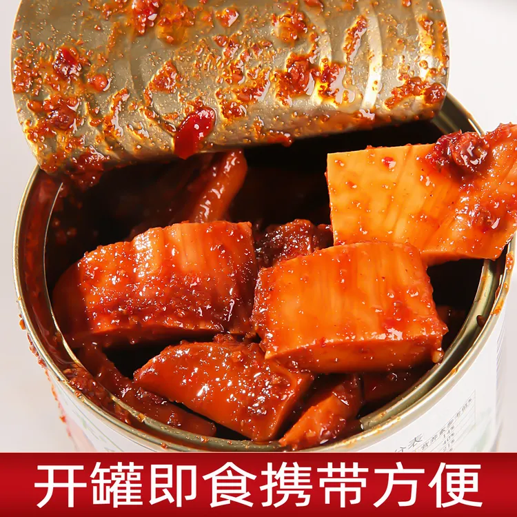 草原然丰原切手撕大片块香辣牛板筋条正宗内蒙特产零食罐装下酒菜