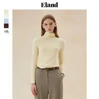 Eland衣恋长袖T恤女士经典时尚高领修身轻盈保暖打底衫EELAE49M03