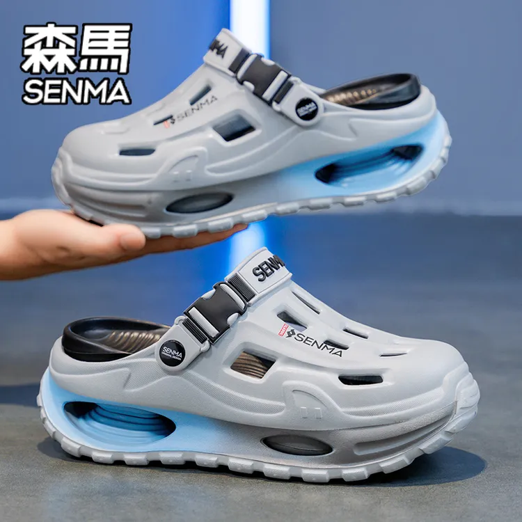 SENMA/森马洞洞鞋男夏季外穿踩屎感包头拖鞋男生户外运动厚底凉鞋