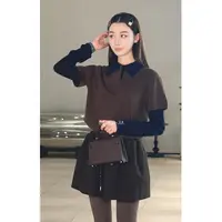 88-宝儿家含幂BV107725309冬季叠穿风假两件拼接山羊绒绵羊毛上衣