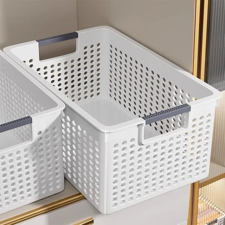 新款简约衣服收纳箱家用整理衣服塑料储物盒大容量零食整理盒耐用