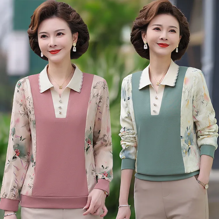 中年女装妈妈衬衫女士长袖春秋2025新款春装时尚百搭衬衣女早春季