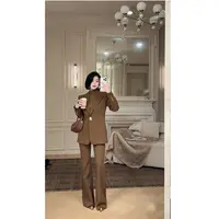 LYXJ【高知马丽娜】高级tr套装上衣西烟装+喇叭裤设计师修身12306
