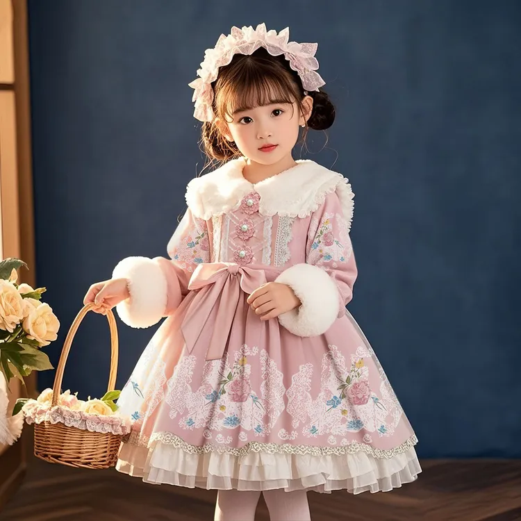 洛丽塔公主裙女童2025新款超好看冬裙儿童洋气小女孩绝美冬装裙子