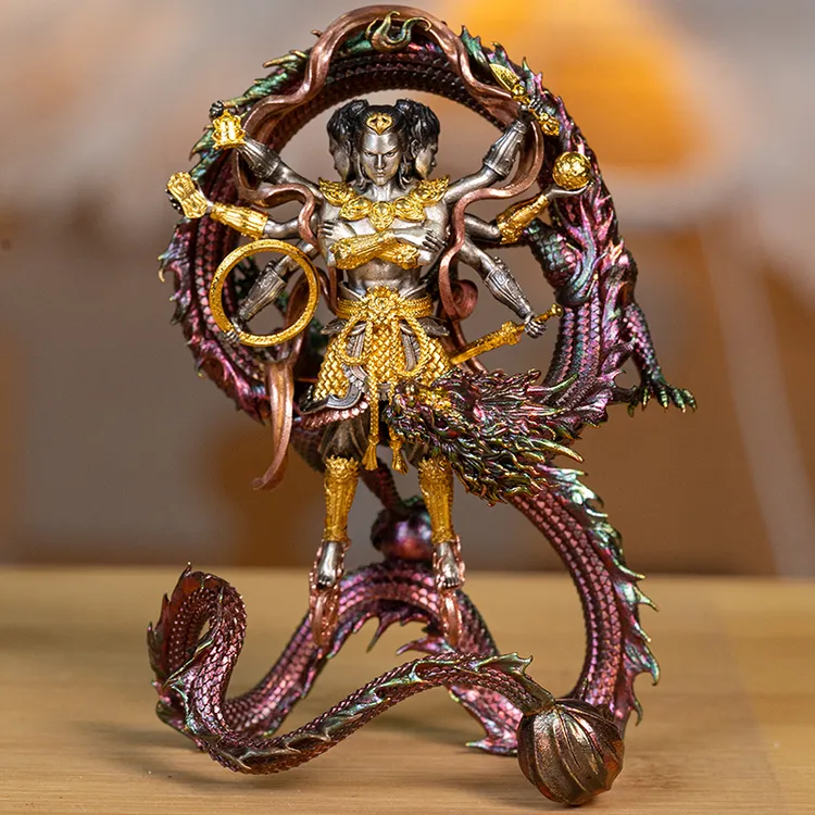 吊坠925银锆石 垂直原创八臂哪吒925银吊坠项链个性礼物品