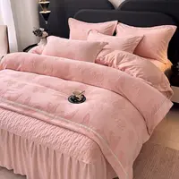 柔丝宇|蝴蝶  冬季加厚雕花牛奶绒床盖床裙工艺款轻奢风四件套