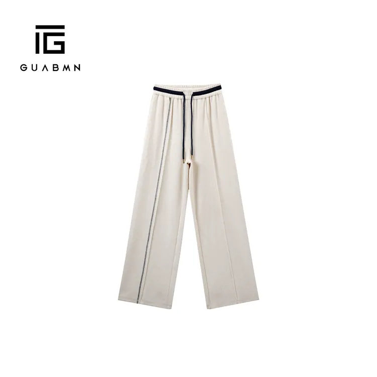 GUABMN2025早秋季新款高级感显瘦高腰垂感直筒阔腿卫裤阔腿裤3710