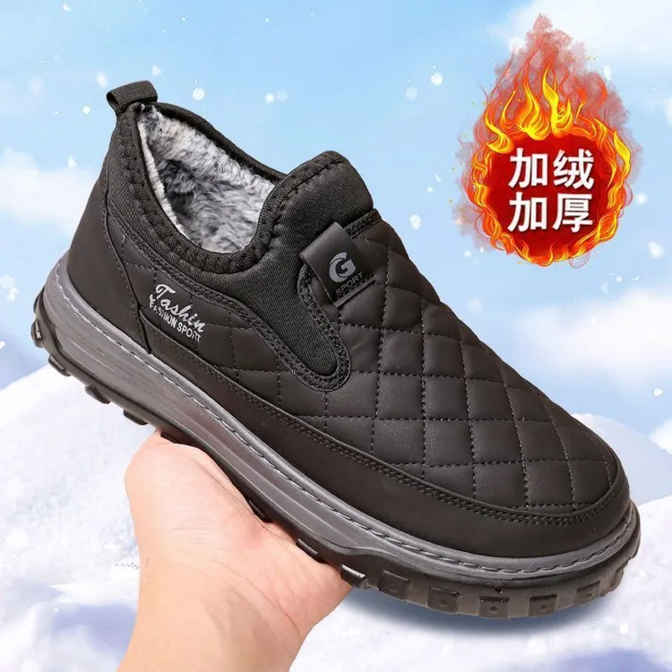 老北京冬季男士棉鞋雪地靴冬季加绒保暖棉鞋防滑防水中老年休闲鞋