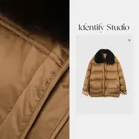  IDENTIFY冬季獭兔毛领拼接时尚气质鹅绒羽绒外套25AWAD1213178