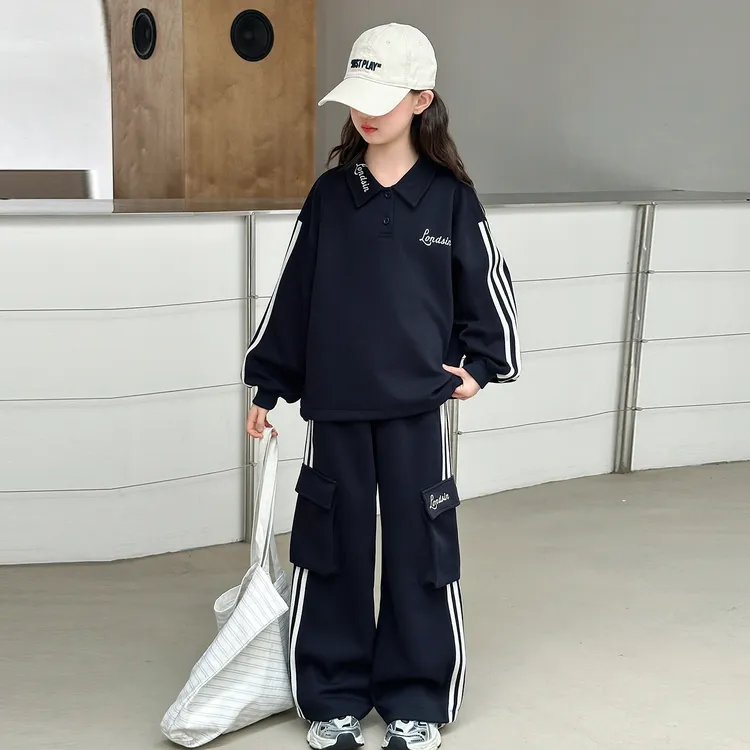 女童套装秋装2025新款儿童春秋洋气休闲工装中大童时髦运动两件套