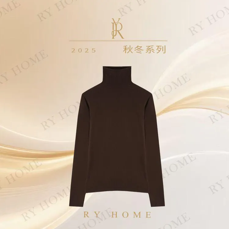 【容雨RYHOME】灵芝山羊绒无缝一体高领针织打底衫253T2223