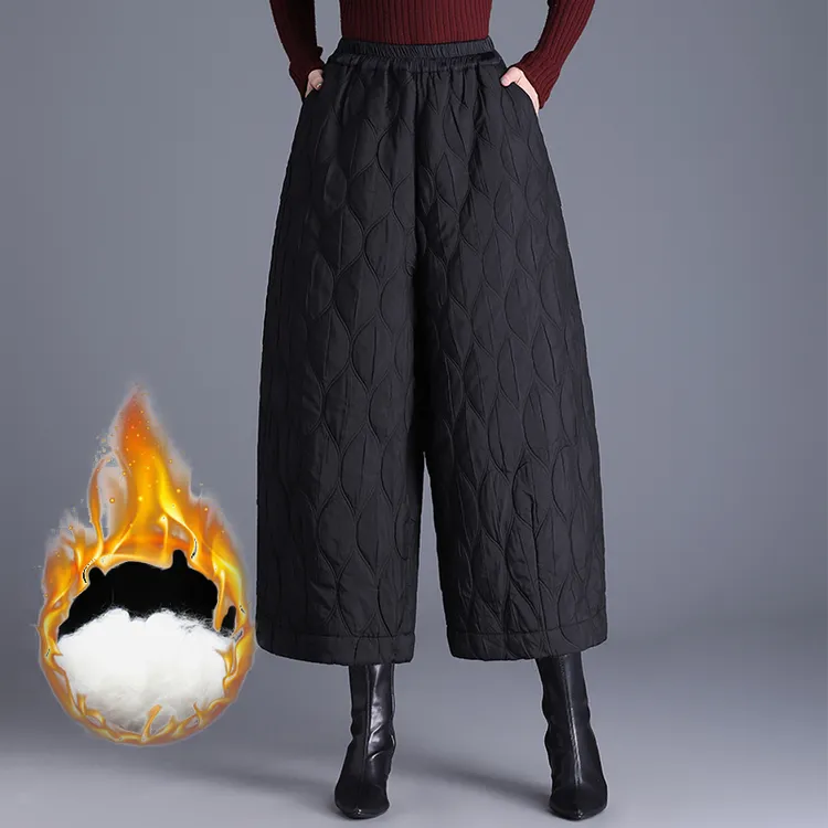 复古2026年秋季新款梭织高腰外穿大码黑色七分裤棉裤复古风文艺范