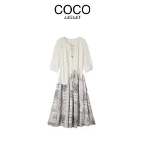 【COCO LESLEY】2025秋季新款设计感中长款波西米亚风连衣裙