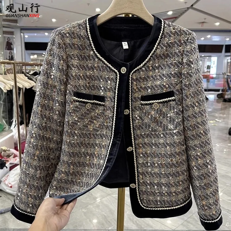 时尚妈妈装小香风短款外套春秋装新款小个子高贵洋气减龄中年上衣