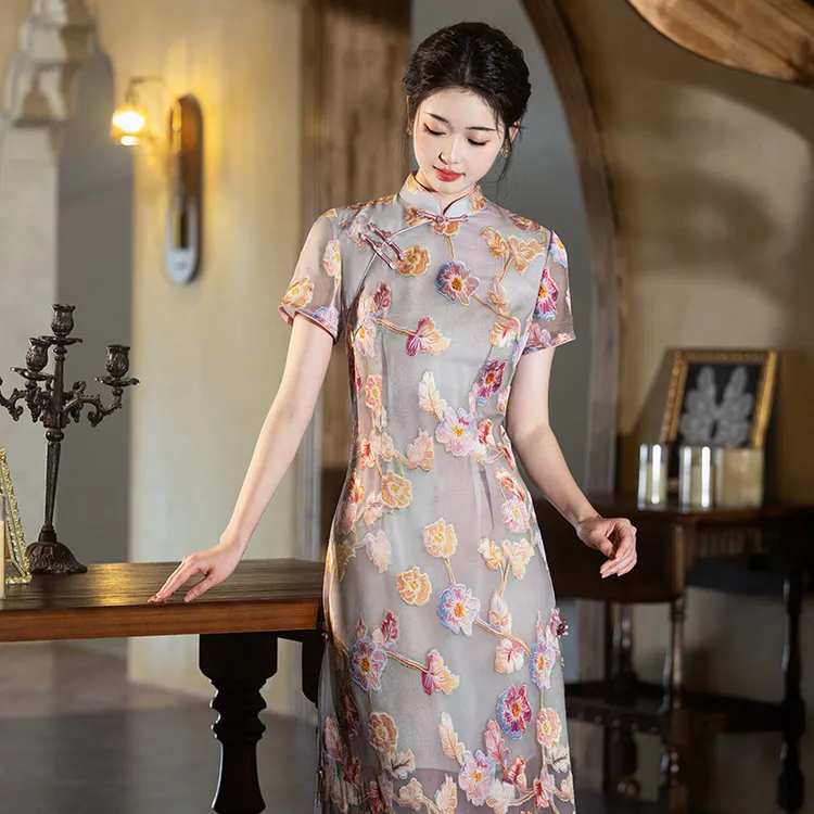 莹杉旗袍中长款改良版连衣裙女2025年夏装日常可穿新式复古中国风