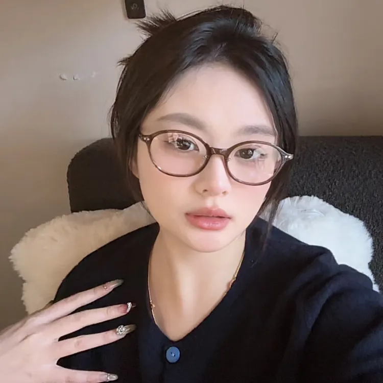 35号大版书呆子韩系甜美减百搭高度数纯欲韩版学生复古光学眼镜商品图