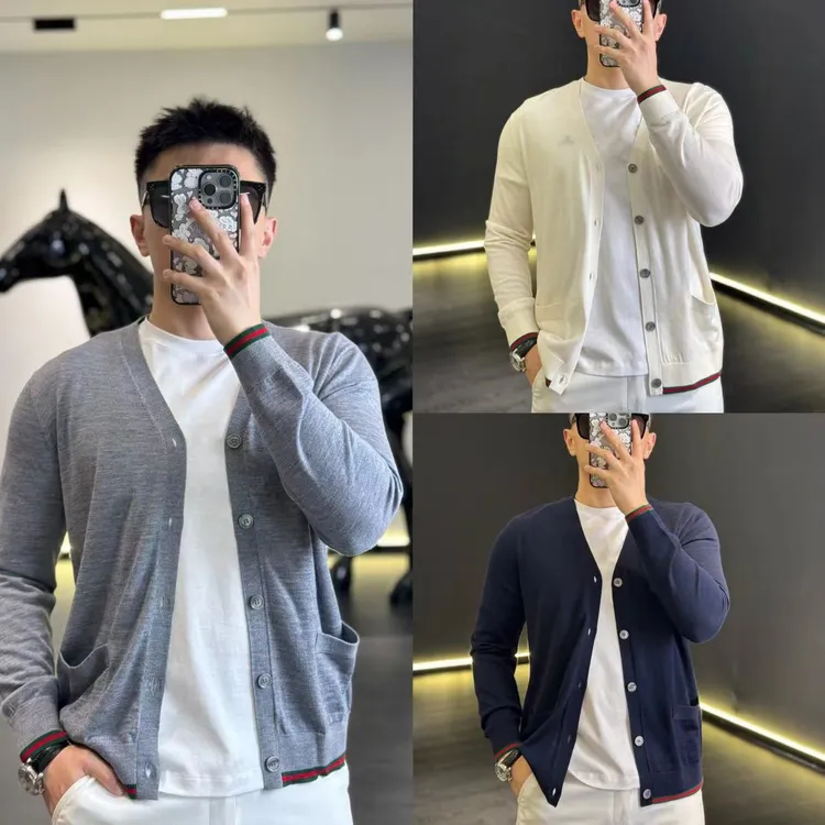 （秋款）古帝特尼-百分百羊毛针织舒适简约纯色百搭开衫上衣SJ-0100