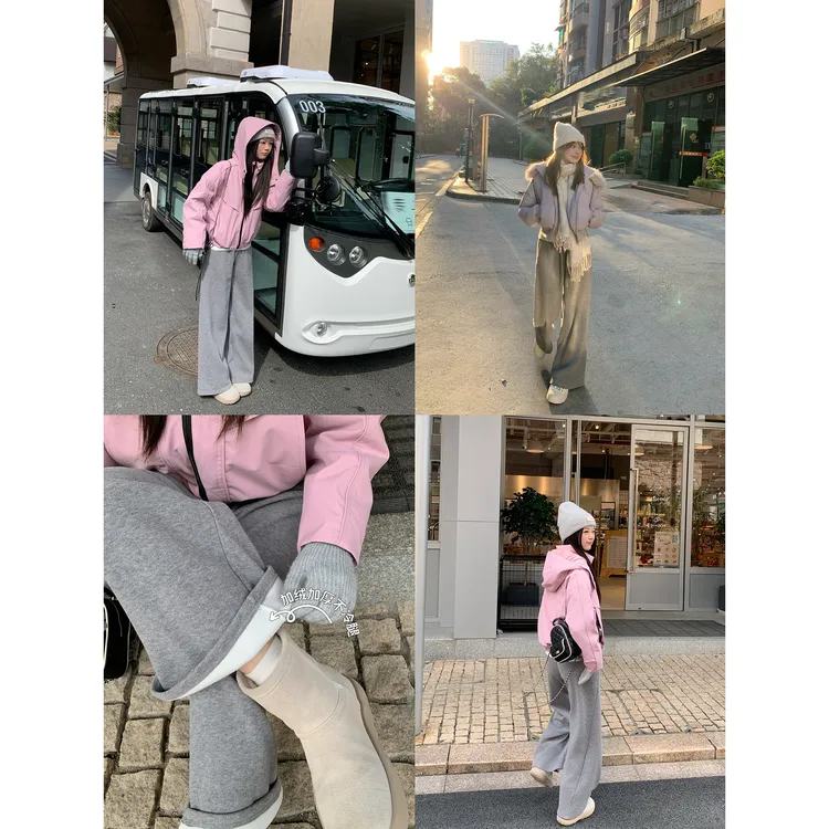 切糕自制【升温裤】小个子女秋冬加绒休闲裤百搭时尚慵懒休闲裤子