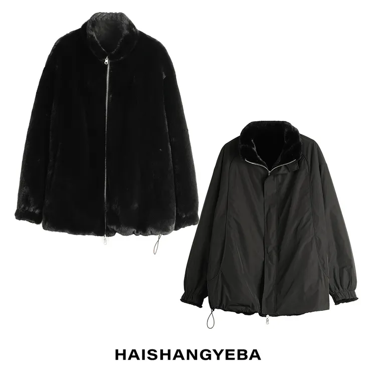 【海上叶爸】新款2025秋冬百搭宽松厚款双面穿休闲气质外套