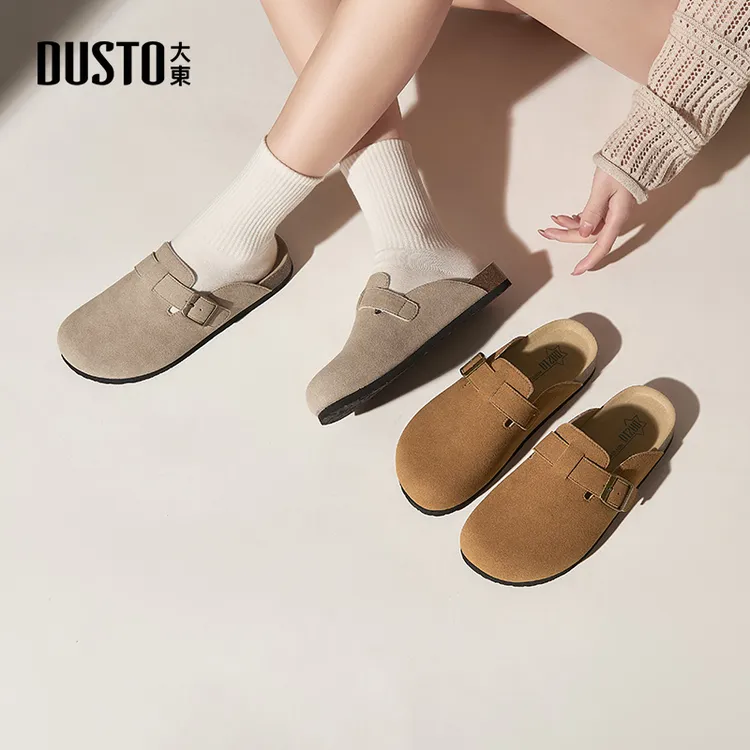 大东包头半拖鞋2025秋季新款复古百搭休闲小众外穿勃肯鞋女款0146