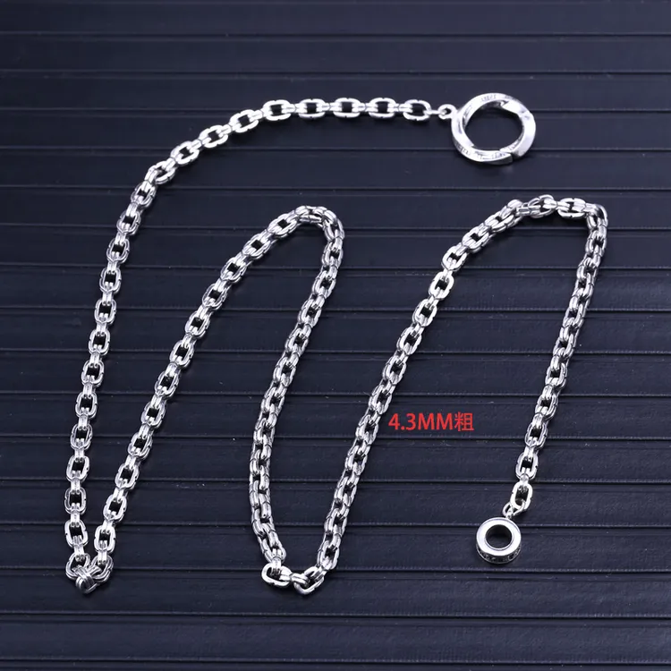 链子925银 银项链男款莫比乌斯环银饰简约纯银吊坠圆圈纯银毛衣链