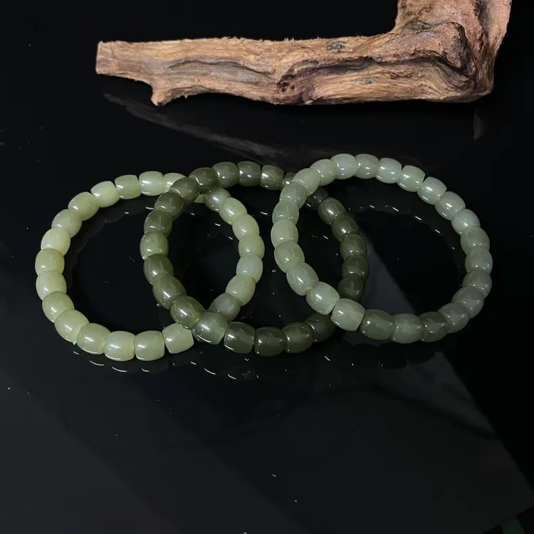 【润家玉】和田玉直切女款手串约卡8mm有棉有裂多样性发一 AA-17-4