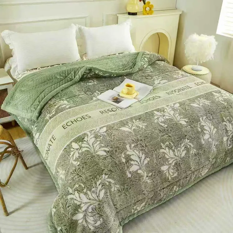 （全）新款双面牛奶绒秋冬豆豆被子加厚保暖亲肤