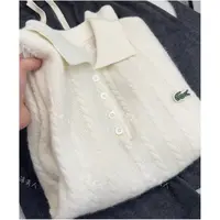 小鳄鱼麻花」浣熊加绵羊毛！高质感翻领薄款显瘦针织衫女25秋季新款