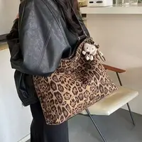 大容量豹纹托特包包女通勤百搭时尚单肩包复古小众腋下包手提大包