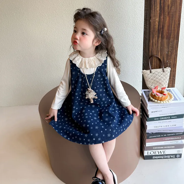 女童牛仔裙套装2025新款儿童春秋装韩版洋气女宝春季娃娃衫两件套