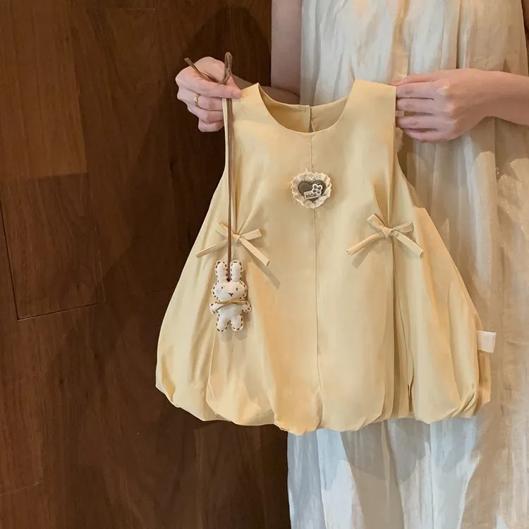 女童花苞连衣裙2025夏季新款甜美小童女宝宝背心裙周岁夏天裙子潮