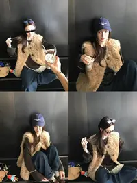 秋冬必入！欧尼马甲流行爆款卷卷毛无袖外套韩版百搭毛毛马甲女