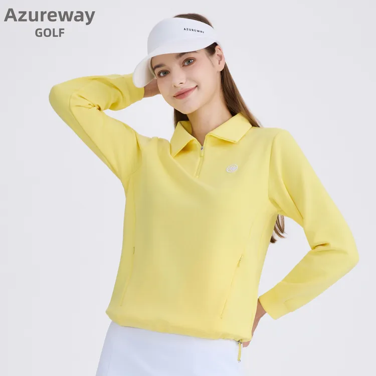 Azureway女士高尔夫长袖POLO衫秋冬户外运动上衣休闲款式GOLF卫衣