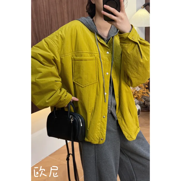 欧尼私服 2025秋季新款单排扣时尚气质夹棉棉服外套2509C6179