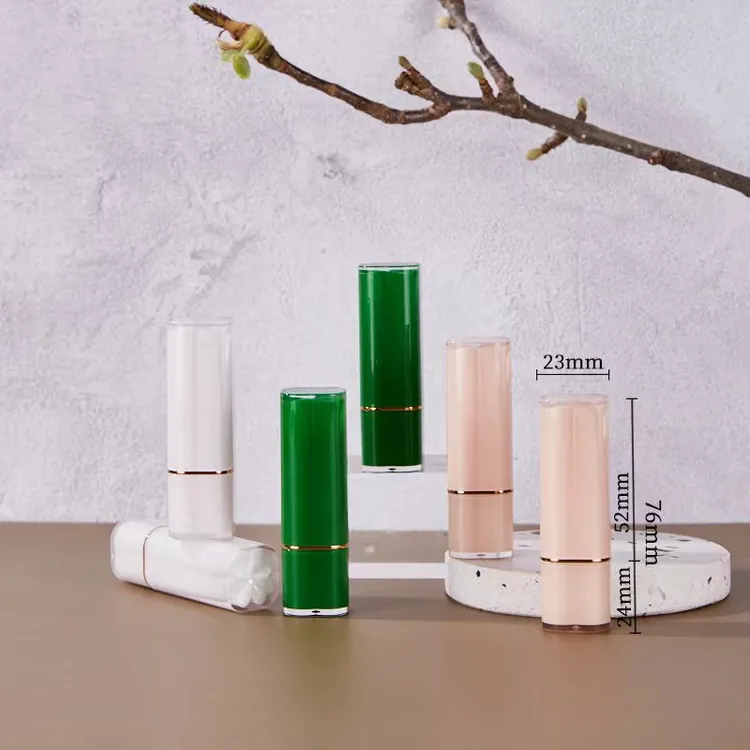 diy手工自制口红管空壳粉色四叶草卡扣式唇膏管口红分装瓶12.1mm