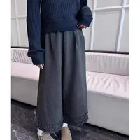 冬季必备太好看了！冬新款设计感木耳边休闲裤女显瘦百搭阔腿裤