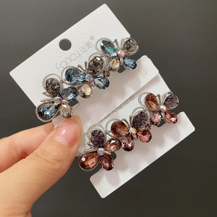 090蝴蝶翩翩6公分弹簧夹半披发夹顶夹夹子日韩发饰原创设计侧边夹