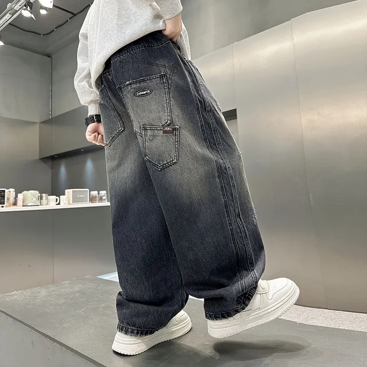 儿童装男童秋装裤子2025新款中大童男孩秋季牛仔裤休闲长裤春秋款