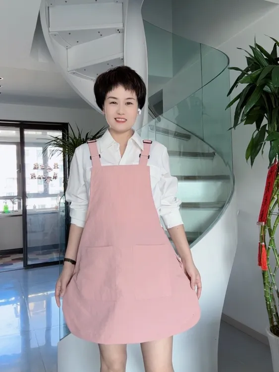 日式防泼水前后两穿调节扣大口袋围裙家居服餐饮可定制logo工作服