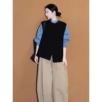 527# 不规则设计 小坎肩 叠搭马甲上衣