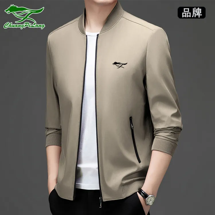 品牌男士外套休闲夹克男装春秋季新款韩版潮流时尚薄款百搭立领