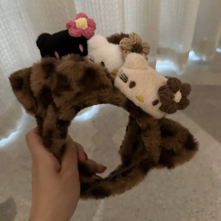 小猫kt豹纹发箍女款可爱猫耳朵头箍新款新款洗脸化妆敷面膜头箍